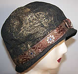 Art Deco Gold Brocade Lamé Fulton Millinery Flapper Cloche Hat 