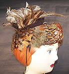 Vintage Pheasant Feather Birds Nest Pill Box Hat