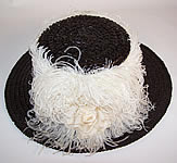 Titanic Black Straw Wide Brim Boater Hat