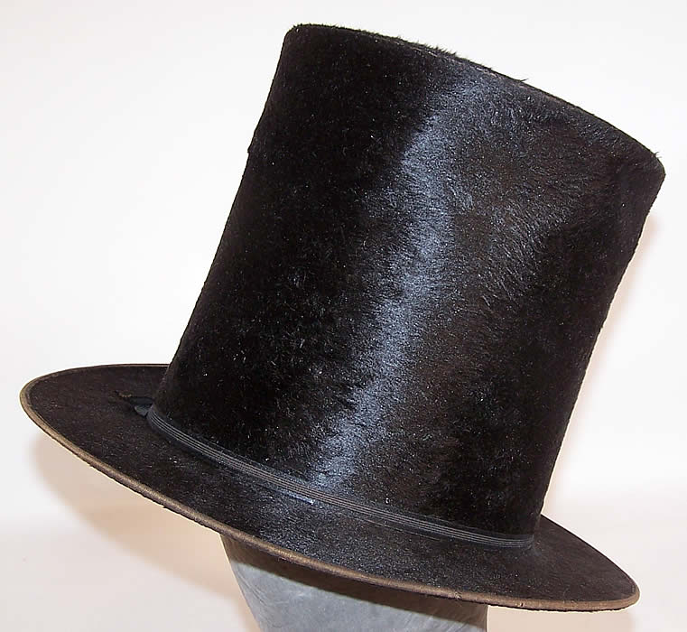 Victorian Osgood Boston Civil War Tall Lincoln Black Beaver Stovepipe ...