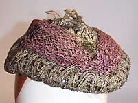 Victorian Civil War Era Gold Metallic Lace Net Bonnet Cap Hat