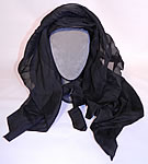 Victorian Woven Black Straw Layered Silk Veil Full Mourning Bonnet Hat