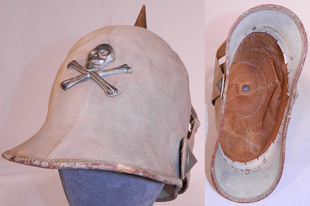 Vintage Odd Fellows Fraternal Skull Cross Bones Knights Louvered Visor Helmet Hat
The hat measures 22 inches inside crown circumference.