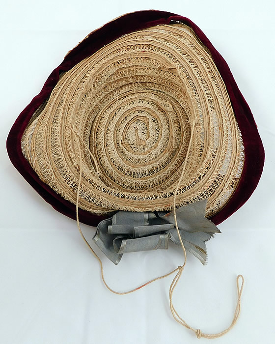 Victorian Womens Natural Straw Pork Pie Wide Brim Bonnet Hat Ribbon Thistle Trim
This is truly a wonderful piece of antique Victoriana wearable millinery art!