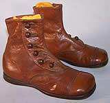 Victorian Brown Tan Leather High Button Child Baby Boots 