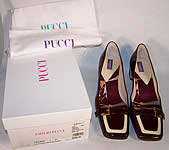 Unworn Emilio Pucci Patent Wine Two Tone Shoes