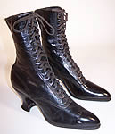 Unworn Victorian Black Lace-up Boots 