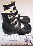 Victorian Black Leather High Top 4 Button Strap Baby Boots