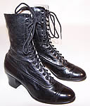 Victorian Enna Jettick Walking Shoes Black Leather High Top Lace-up Boots