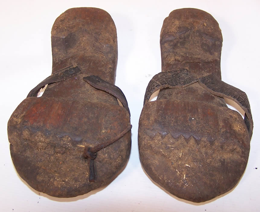 Antique Pakistan Afghanistan Carved Wood Khrawan Stilt Sandal Shoes