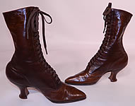 Victorian Marshall Field Co Chicago Brown Leather High Top Lace-up Boots