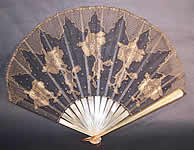 Black Net Lace Spanish Flapper Fan