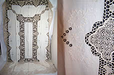 Point de Venise Lace Cutwork Linen Banquet Tablecloth