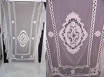 Antique White Battenburg Tape Lace Net Bedspread