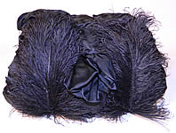 Victorian Black Silk Ostrich Feather Plume Trim  Winter Muff Hand Warmer