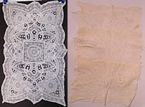 Victorian Antique Normandy Battenburg Tape Lace Placemat 6 Piece Set